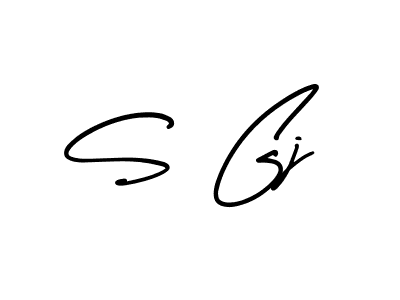 You should practise on your own different ways (AmerikaSignatureDemo-Regular) to write your name (S Gj) in signature. don't let someone else do it for you. S Gj signature style 3 images and pictures png