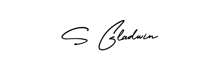 The best way (AmerikaSignatureDemo-Regular) to make a short signature is to pick only two or three words in your name. The name S Gladwin include a total of six letters. For converting this name. S Gladwin signature style 3 images and pictures png