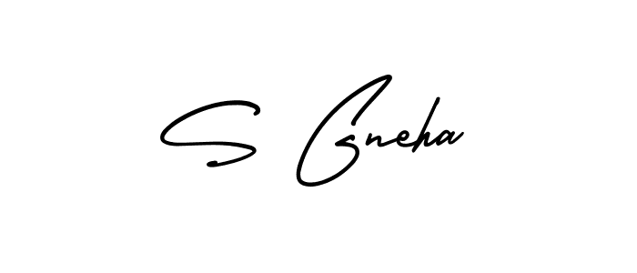 Make a beautiful signature design for name S Gneha. With this signature (AmerikaSignatureDemo-Regular) style, you can create a handwritten signature for free. S Gneha signature style 3 images and pictures png