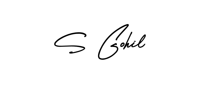 Make a beautiful signature design for name S Gohil. With this signature (AmerikaSignatureDemo-Regular) style, you can create a handwritten signature for free. S Gohil signature style 3 images and pictures png