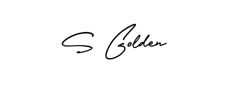 You should practise on your own different ways (AmerikaSignatureDemo-Regular) to write your name (S Golden) in signature. don't let someone else do it for you. S Golden signature style 3 images and pictures png