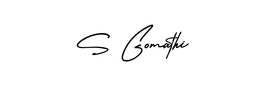 How to make S Gomathi signature? AmerikaSignatureDemo-Regular is a professional autograph style. Create handwritten signature for S Gomathi name. S Gomathi signature style 3 images and pictures png