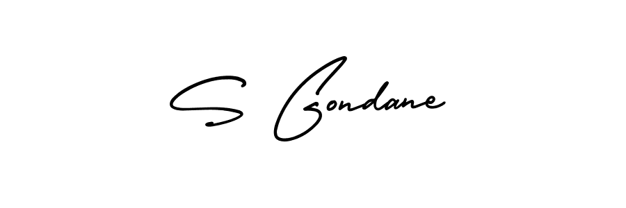How to Draw S Gondane signature style? AmerikaSignatureDemo-Regular is a latest design signature styles for name S Gondane. S Gondane signature style 3 images and pictures png