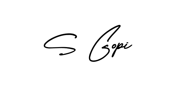 The best way (AmerikaSignatureDemo-Regular) to make a short signature is to pick only two or three words in your name. The name S Gopi include a total of six letters. For converting this name. S Gopi signature style 3 images and pictures png