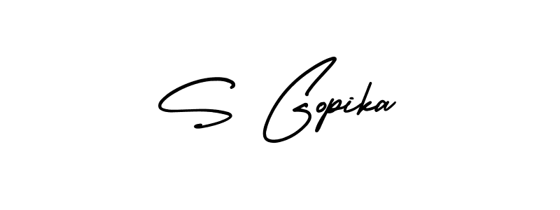 S Gopika stylish signature style. Best Handwritten Sign (AmerikaSignatureDemo-Regular) for my name. Handwritten Signature Collection Ideas for my name S Gopika. S Gopika signature style 3 images and pictures png