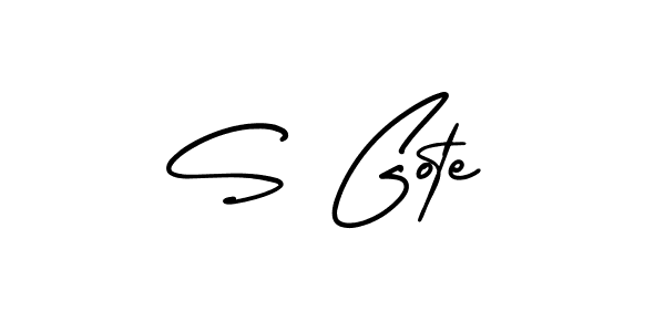 How to make S Gote name signature. Use AmerikaSignatureDemo-Regular style for creating short signs online. This is the latest handwritten sign. S Gote signature style 3 images and pictures png