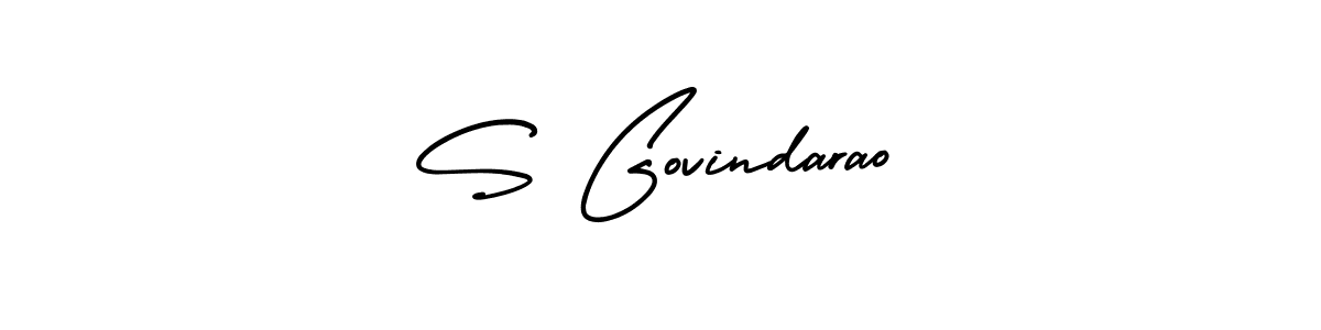 You should practise on your own different ways (AmerikaSignatureDemo-Regular) to write your name (S Govindarao) in signature. don't let someone else do it for you. S Govindarao signature style 3 images and pictures png