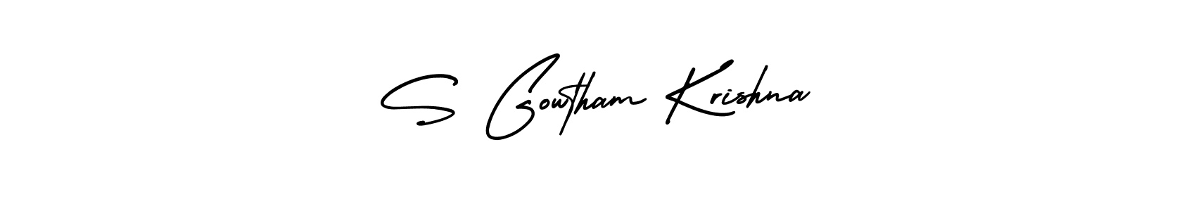 Design your own signature with our free online signature maker. With this signature software, you can create a handwritten (AmerikaSignatureDemo-Regular) signature for name S Gowtham Krishna. S Gowtham Krishna signature style 3 images and pictures png