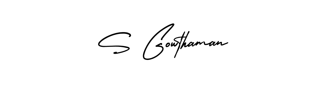Design your own signature with our free online signature maker. With this signature software, you can create a handwritten (AmerikaSignatureDemo-Regular) signature for name S Gowthaman. S Gowthaman signature style 3 images and pictures png