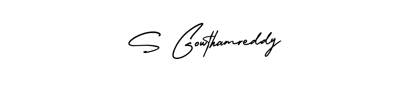 How to Draw S Gowthamreddy signature style? AmerikaSignatureDemo-Regular is a latest design signature styles for name S Gowthamreddy. S Gowthamreddy signature style 3 images and pictures png
