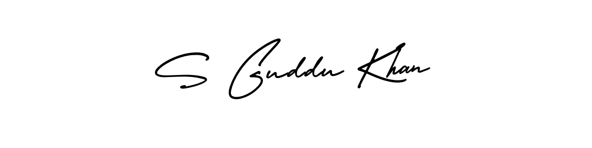 AmerikaSignatureDemo-Regular is a professional signature style that is perfect for those who want to add a touch of class to their signature. It is also a great choice for those who want to make their signature more unique. Get S Guddu Khan name to fancy signature for free. S Guddu Khan signature style 3 images and pictures png