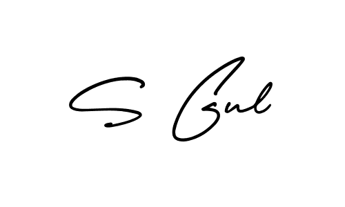 Make a beautiful signature design for name S Gul. With this signature (AmerikaSignatureDemo-Regular) style, you can create a handwritten signature for free. S Gul signature style 3 images and pictures png
