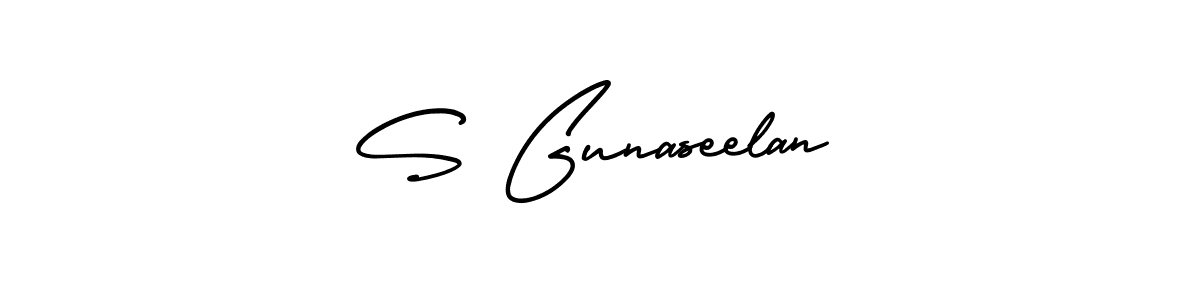 Make a short S Gunaseelan signature style. Manage your documents anywhere anytime using AmerikaSignatureDemo-Regular. Create and add eSignatures, submit forms, share and send files easily. S Gunaseelan signature style 3 images and pictures png