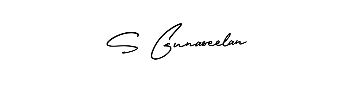 Make a short S Gunaseelan signature style. Manage your documents anywhere anytime using AmerikaSignatureDemo-Regular. Create and add eSignatures, submit forms, share and send files easily. S Gunaseelan signature style 3 images and pictures png