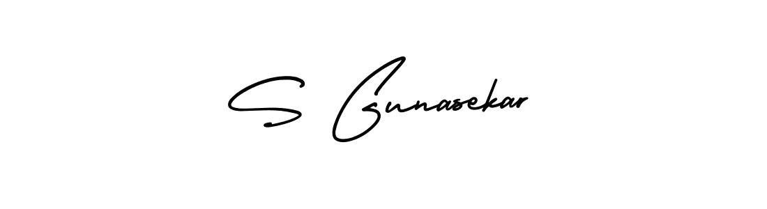 Design your own signature with our free online signature maker. With this signature software, you can create a handwritten (AmerikaSignatureDemo-Regular) signature for name S Gunasekar. S Gunasekar signature style 3 images and pictures png