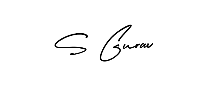 You should practise on your own different ways (AmerikaSignatureDemo-Regular) to write your name (S Gurav) in signature. don't let someone else do it for you. S Gurav signature style 3 images and pictures png