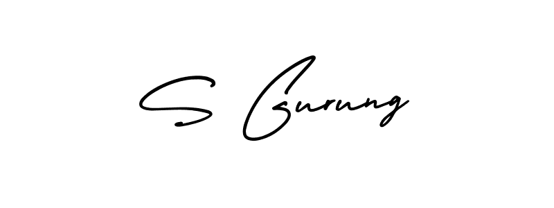 Also we have S Gurung name is the best signature style. Create professional handwritten signature collection using AmerikaSignatureDemo-Regular autograph style. S Gurung signature style 3 images and pictures png