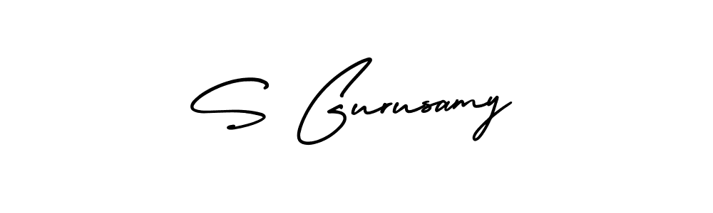 S Gurusamy stylish signature style. Best Handwritten Sign (AmerikaSignatureDemo-Regular) for my name. Handwritten Signature Collection Ideas for my name S Gurusamy. S Gurusamy signature style 3 images and pictures png