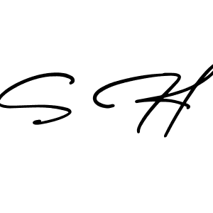 You should practise on your own different ways (AmerikaSignatureDemo-Regular) to write your name (S H) in signature. don't let someone else do it for you. S H signature style 3 images and pictures png