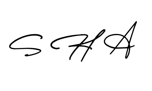 The best way (AmerikaSignatureDemo-Regular) to make a short signature is to pick only two or three words in your name. The name S H A include a total of six letters. For converting this name. S H A signature style 3 images and pictures png