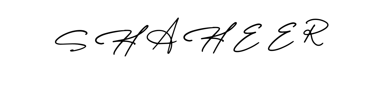 How to make S H A H E E R signature? AmerikaSignatureDemo-Regular is a professional autograph style. Create handwritten signature for S H A H E E R name. S H A H E E R signature style 3 images and pictures png