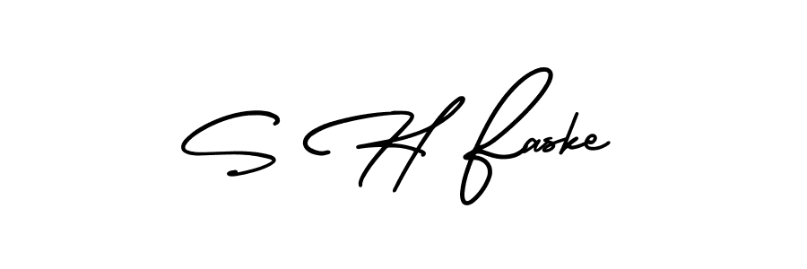 Make a beautiful signature design for name S H Faske. With this signature (AmerikaSignatureDemo-Regular) style, you can create a handwritten signature for free. S H Faske signature style 3 images and pictures png