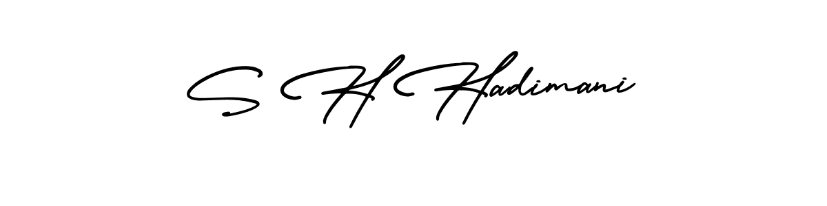 AmerikaSignatureDemo-Regular is a professional signature style that is perfect for those who want to add a touch of class to their signature. It is also a great choice for those who want to make their signature more unique. Get S H Hadimani name to fancy signature for free. S H Hadimani signature style 3 images and pictures png