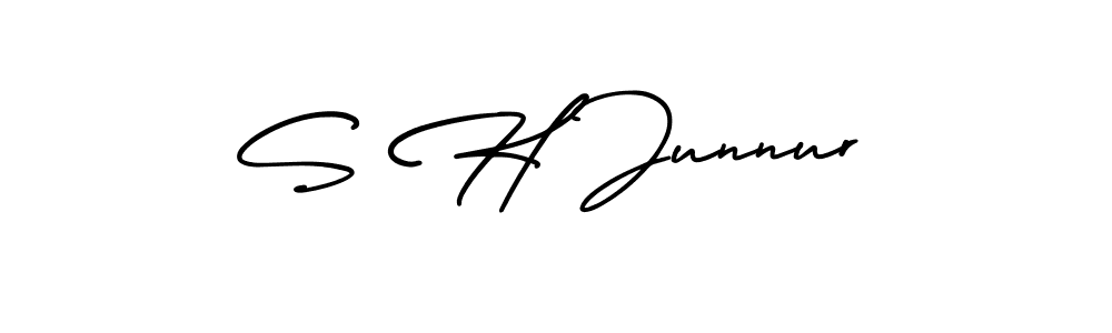 Also You can easily find your signature by using the search form. We will create S H Junnur name handwritten signature images for you free of cost using AmerikaSignatureDemo-Regular sign style. S H Junnur signature style 3 images and pictures png