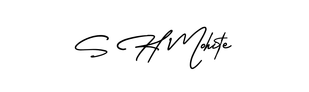 if you are searching for the best signature style for your name S H Mohite. so please give up your signature search. here we have designed multiple signature styles  using AmerikaSignatureDemo-Regular. S H Mohite signature style 3 images and pictures png