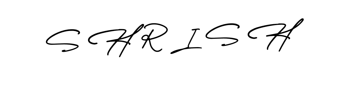 Make a beautiful signature design for name S H R I S H. With this signature (AmerikaSignatureDemo-Regular) style, you can create a handwritten signature for free. S H R I S H signature style 3 images and pictures png