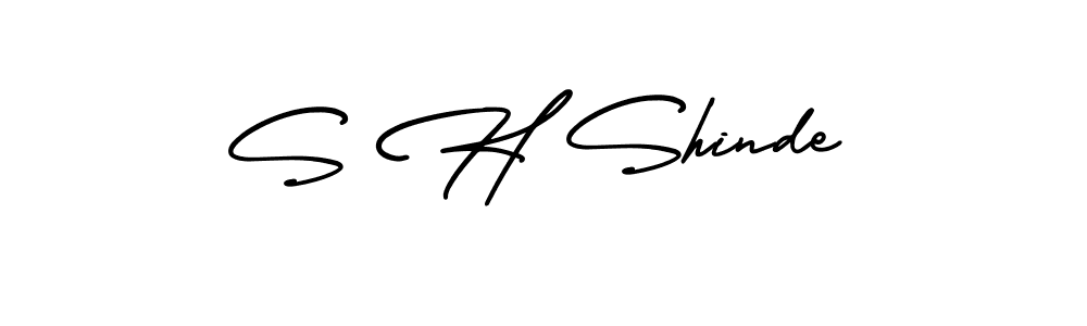 S H Shinde stylish signature style. Best Handwritten Sign (AmerikaSignatureDemo-Regular) for my name. Handwritten Signature Collection Ideas for my name S H Shinde. S H Shinde signature style 3 images and pictures png