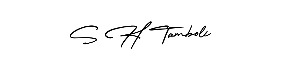 Similarly AmerikaSignatureDemo-Regular is the best handwritten signature design. Signature creator online .You can use it as an online autograph creator for name S H Tamboli. S H Tamboli signature style 3 images and pictures png