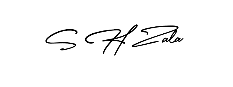 How to Draw S H Zala signature style? AmerikaSignatureDemo-Regular is a latest design signature styles for name S H Zala. S H Zala signature style 3 images and pictures png