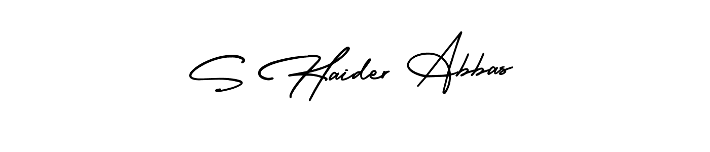 Design your own signature with our free online signature maker. With this signature software, you can create a handwritten (AmerikaSignatureDemo-Regular) signature for name S Haider Abbas. S Haider Abbas signature style 3 images and pictures png