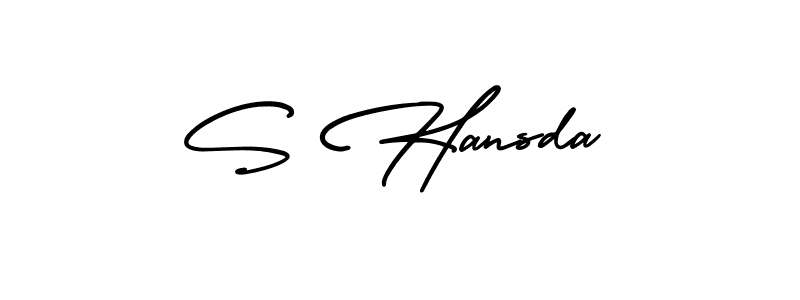 S Hansda stylish signature style. Best Handwritten Sign (AmerikaSignatureDemo-Regular) for my name. Handwritten Signature Collection Ideas for my name S Hansda. S Hansda signature style 3 images and pictures png