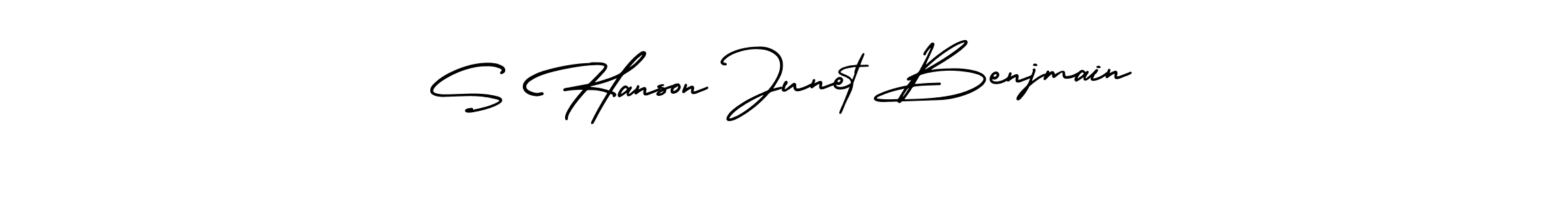 It looks lik you need a new signature style for name S Hanson Junet Benjmain. Design unique handwritten (AmerikaSignatureDemo-Regular) signature with our free signature maker in just a few clicks. S Hanson Junet Benjmain signature style 3 images and pictures png