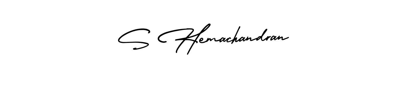 Use a signature maker to create a handwritten signature online. With this signature software, you can design (AmerikaSignatureDemo-Regular) your own signature for name S Hemachandran. S Hemachandran signature style 3 images and pictures png