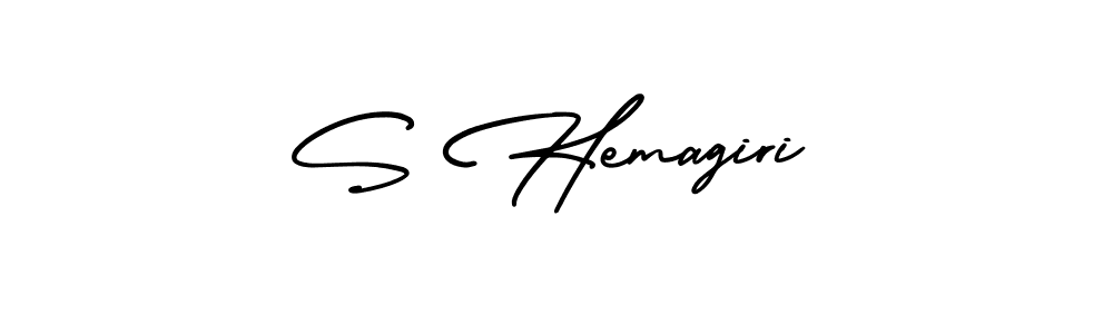 The best way (AmerikaSignatureDemo-Regular) to make a short signature is to pick only two or three words in your name. The name S Hemagiri include a total of six letters. For converting this name. S Hemagiri signature style 3 images and pictures png