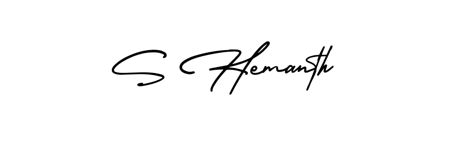 How to Draw S Hemanth signature style? AmerikaSignatureDemo-Regular is a latest design signature styles for name S Hemanth. S Hemanth signature style 3 images and pictures png
