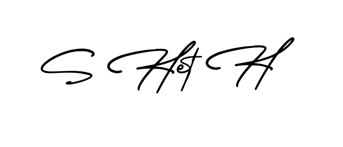 Design your own signature with our free online signature maker. With this signature software, you can create a handwritten (AmerikaSignatureDemo-Regular) signature for name S Het H. S Het H signature style 3 images and pictures png