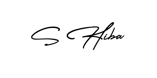 The best way (AmerikaSignatureDemo-Regular) to make a short signature is to pick only two or three words in your name. The name S Hiba include a total of six letters. For converting this name. S Hiba signature style 3 images and pictures png