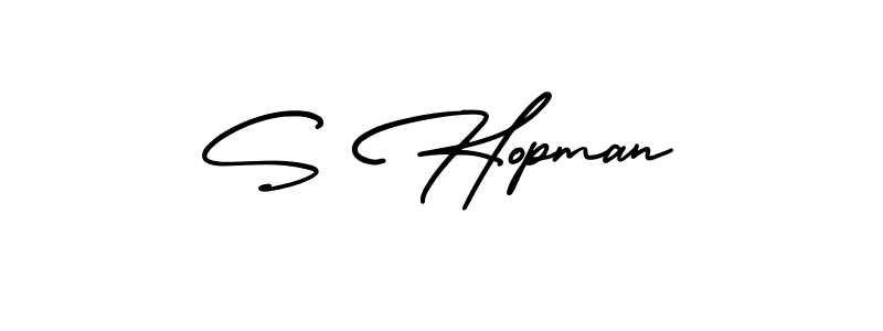 Use a signature maker to create a handwritten signature online. With this signature software, you can design (AmerikaSignatureDemo-Regular) your own signature for name S Hopman. S Hopman signature style 3 images and pictures png