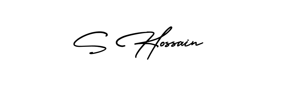 The best way (AmerikaSignatureDemo-Regular) to make a short signature is to pick only two or three words in your name. The name S Hossain include a total of six letters. For converting this name. S Hossain signature style 3 images and pictures png