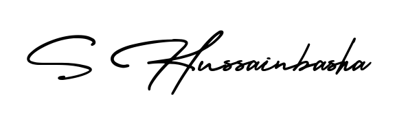 Get inspired by this graceful AmerikaSignatureDemo-Regular signature style for name S Hussainbasha. Smooth loops and balanced proportions for everyday use. S Hussainbasha signature style 3 images and pictures png