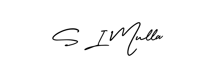 Similarly AmerikaSignatureDemo-Regular is the best handwritten signature design. Signature creator online .You can use it as an online autograph creator for name S I Mulla. S I Mulla signature style 3 images and pictures png