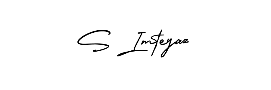 You should practise on your own different ways (AmerikaSignatureDemo-Regular) to write your name (S Imteyaz) in signature. don't let someone else do it for you. S Imteyaz signature style 3 images and pictures png