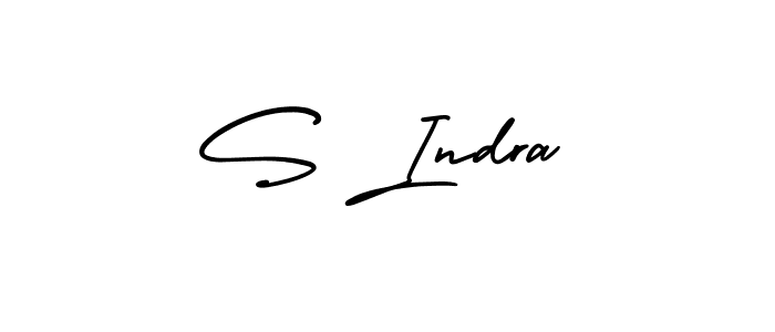 How to make S Indra name signature. Use AmerikaSignatureDemo-Regular style for creating short signs online. This is the latest handwritten sign. S Indra signature style 3 images and pictures png