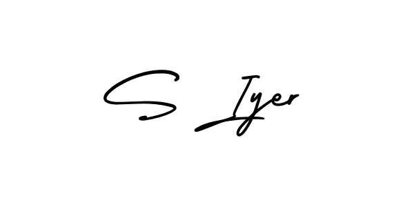 Similarly AmerikaSignatureDemo-Regular is the best handwritten signature design. Signature creator online .You can use it as an online autograph creator for name S Iyer. S Iyer signature style 3 images and pictures png