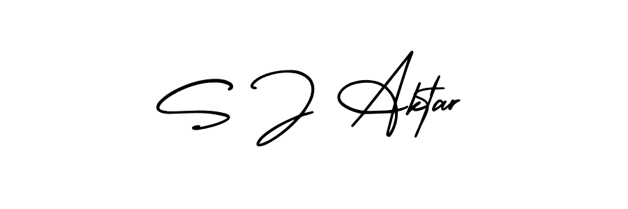 Make a beautiful signature design for name S J Aktar. Use this online signature maker to create a handwritten signature for free. S J Aktar signature style 3 images and pictures png