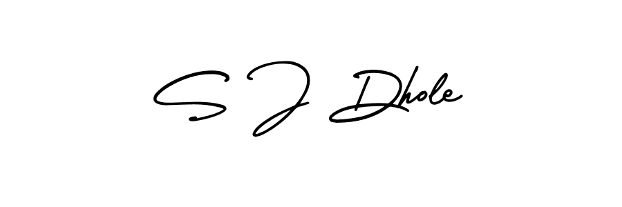 How to make S J Dhole signature? AmerikaSignatureDemo-Regular is a professional autograph style. Create handwritten signature for S J Dhole name. S J Dhole signature style 3 images and pictures png